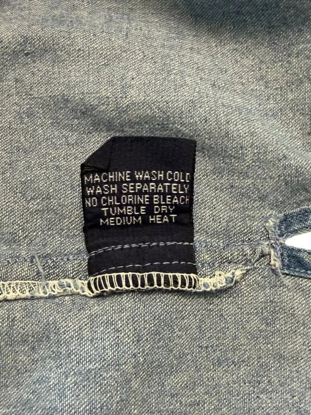 Vintage Cherokee Womens M Denim Button-Up Shirt Long Sleeve Tunic  Blue - Picture 12 of 16